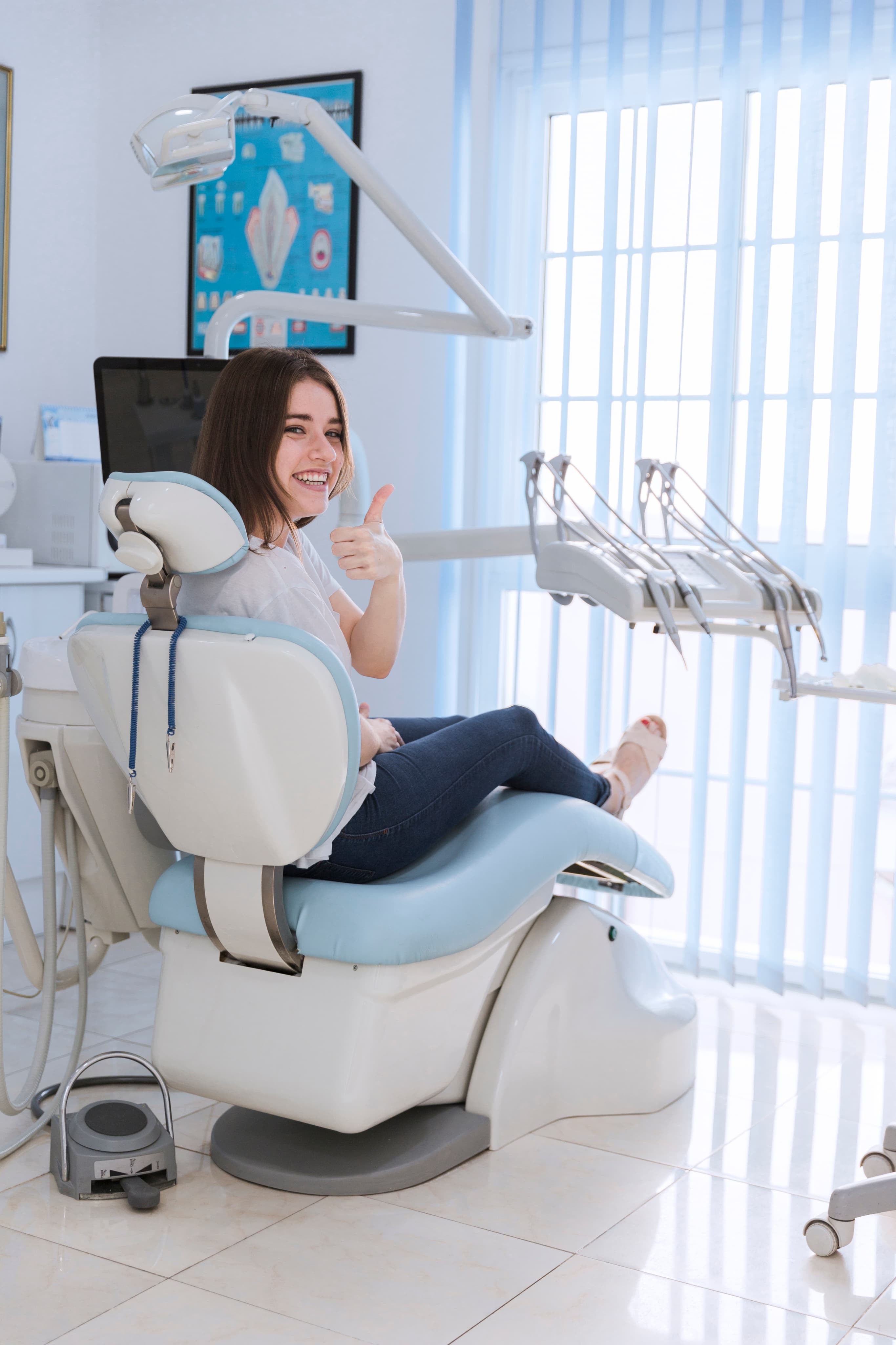 Dentist in dental office
